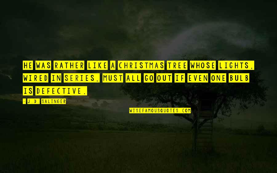 Lights Of Christmas Quotes By J.D. Salinger: He was rather like a Christmas tree whose Lights Of Christmas Quotes By J.D. Salinger: He was rather like a Christmas tree whose
