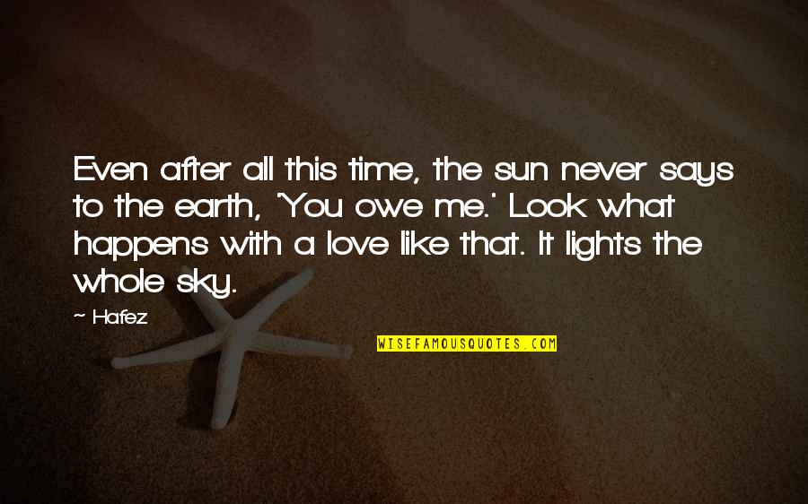 Lights Of Love Quotes By Hafez: Even after all this time, the sun never