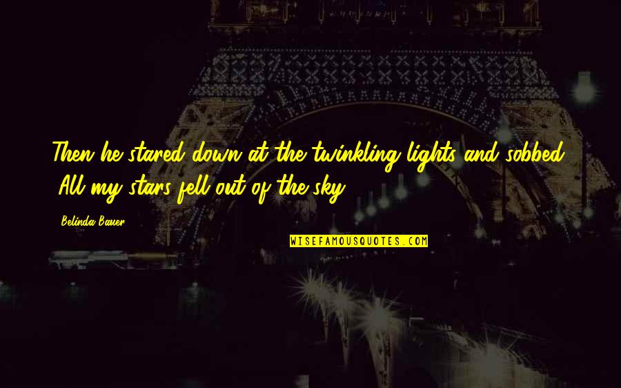 Lights Quotes By Belinda Bauer: Then he stared down at the twinkling lights