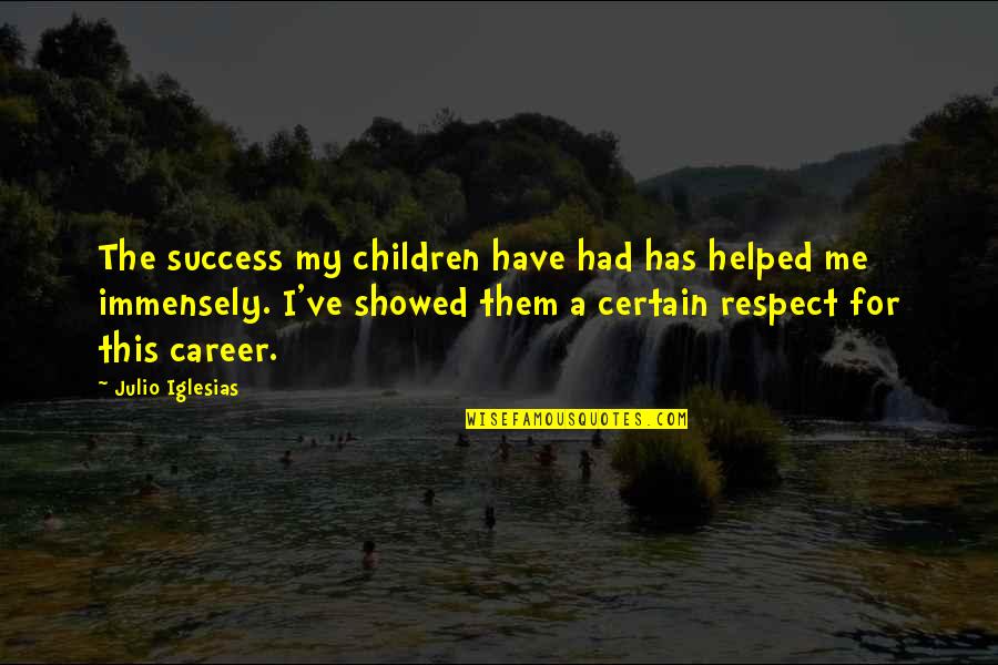 Ligne Roset Quotes By Julio Iglesias: The success my children have had has helped Ligne Roset Quotes By Julio Iglesias: The success my children have had has helped