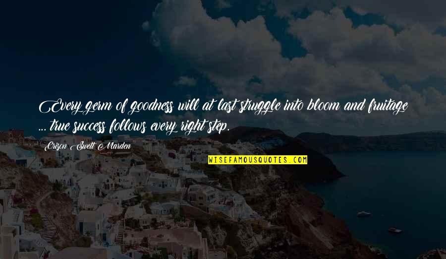 Liigatennis Quotes By Orison Swett Marden: Every germ of goodness will at last struggle Liigatennis Quotes By Orison Swett Marden: Every germ of goodness will at last struggle