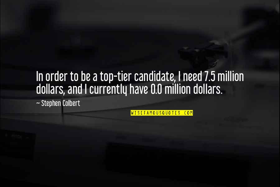 Liikennevakuutuskeskus Quotes By Stephen Colbert: In order to be a top-tier candidate, I