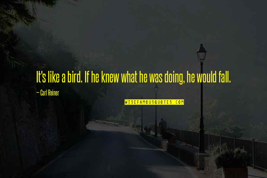 Like A Bird Quotes By Carl Reiner: It's like a bird. If he knew what
