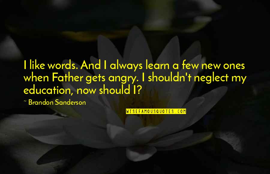 Like A Father Quotes By Brandon Sanderson: I like words. And I always learn a