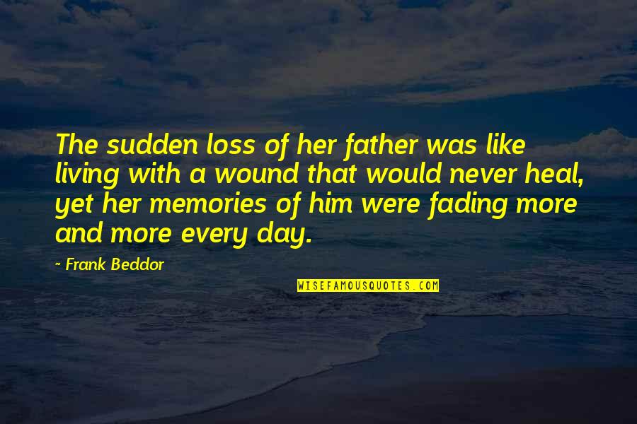 Like A Father Quotes By Frank Beddor: The sudden loss of her father was like Like A Father Quotes By Frank Beddor: The sudden loss of her father was like