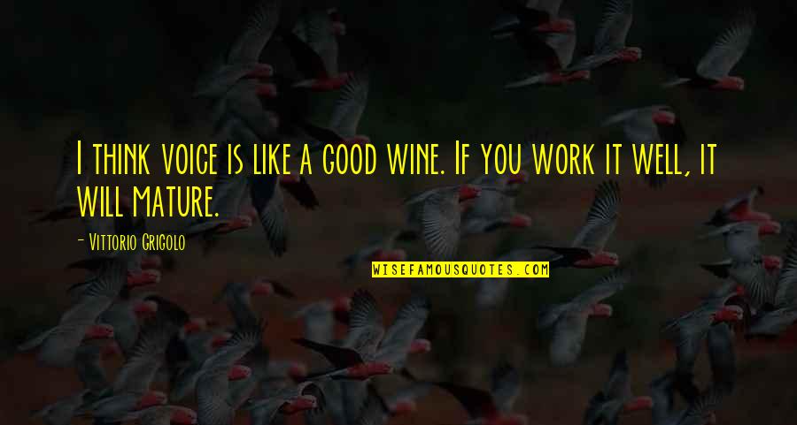 Like A Good Wine Quotes By Vittorio Grigolo: I think voice is like a good wine.