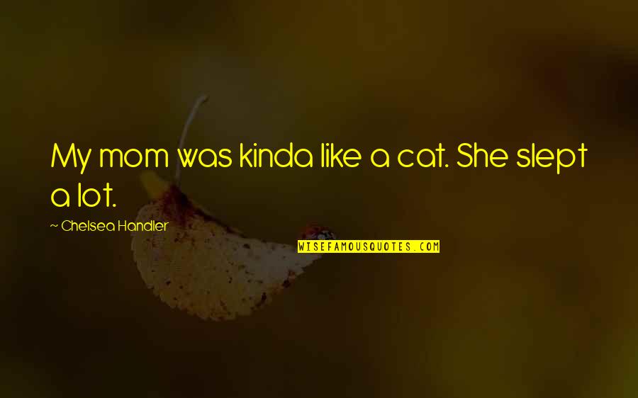 Like A Mom Quotes By Chelsea Handler: My mom was kinda like a cat. She