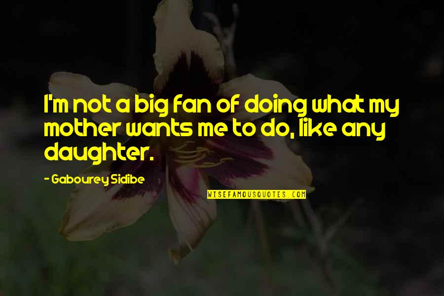 Like A Mother To Me Quotes By Gabourey Sidibe: I'm not a big fan of doing what