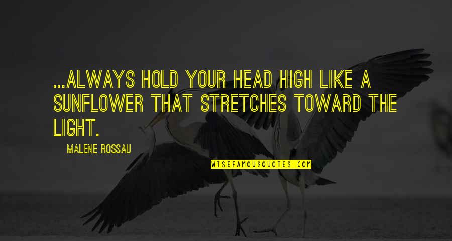 Like A Sunflower Quotes By Malene Rossau: ...Always hold your head high like a sunflower