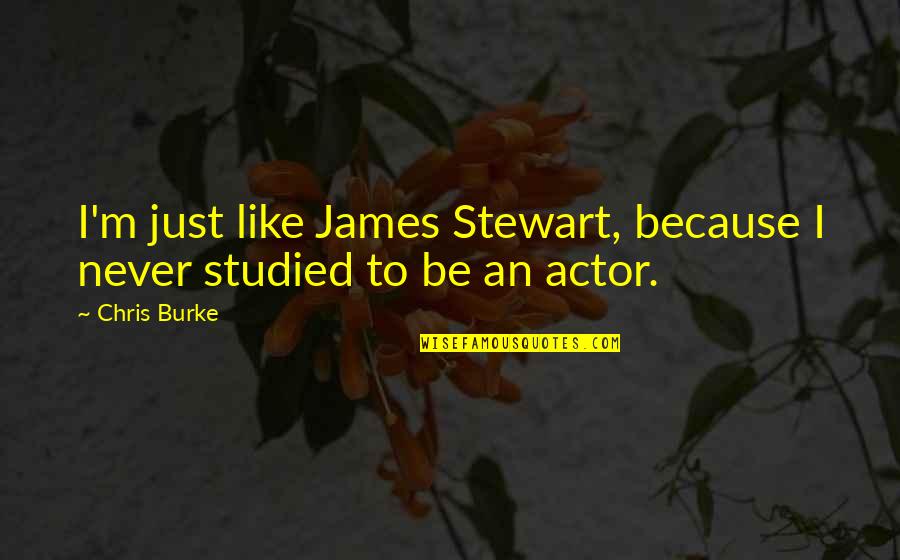 Like An Actor Quotes By Chris Burke: I'm just like James Stewart, because I never