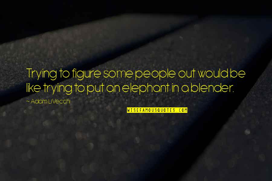 Like Elephant Quotes By Adam LiVecchi: Trying to figure some people out would be