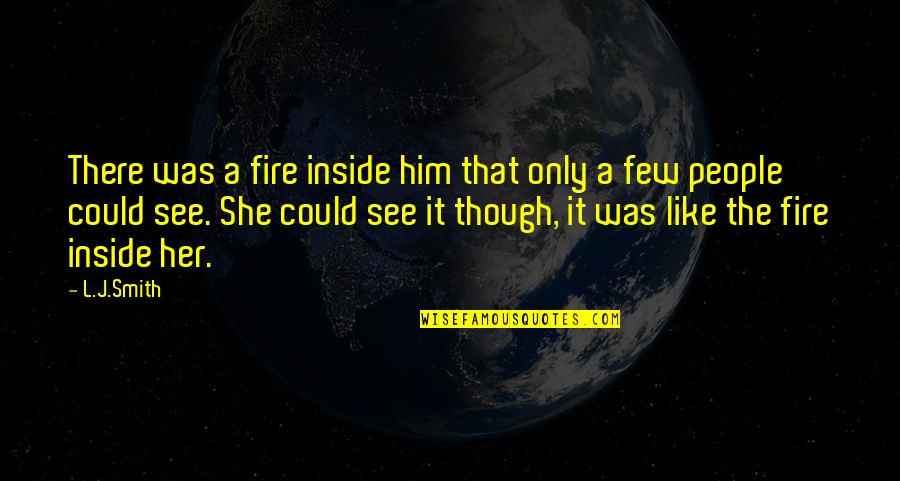 Like Her Quotes By L.J.Smith: There was a fire inside him that only