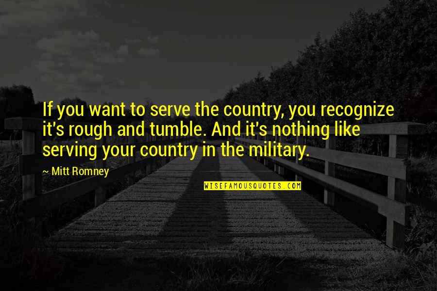 Like It Rough Quotes By Mitt Romney: If you want to serve the country, you