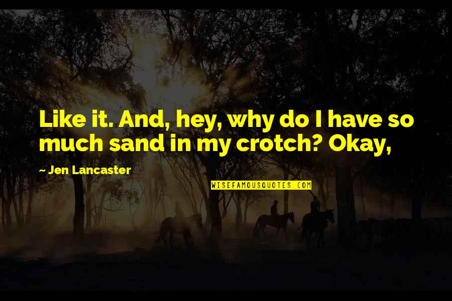 Like Sand Quotes By Jen Lancaster: Like it. And, hey, why do I have