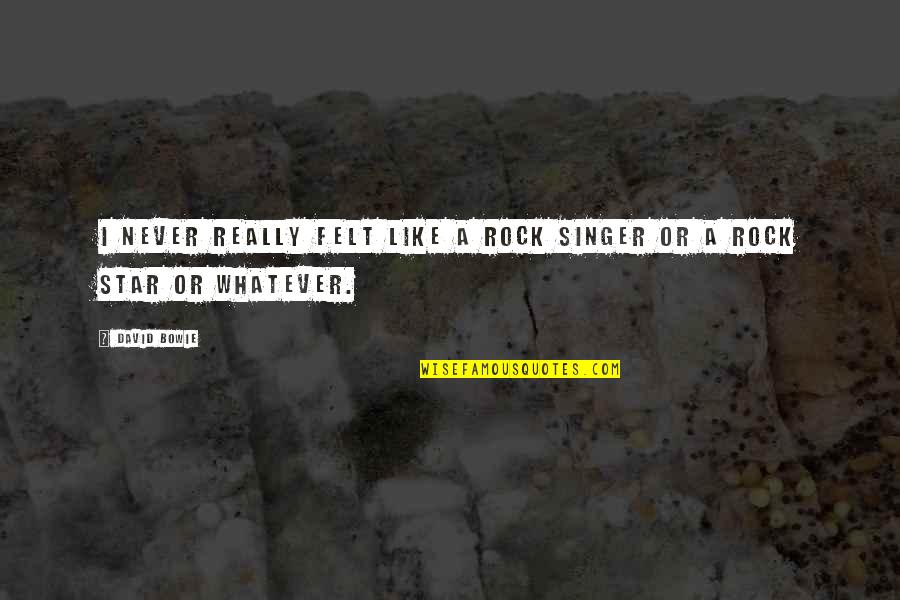 Like Star Quotes By David Bowie: I never really felt like a rock singer