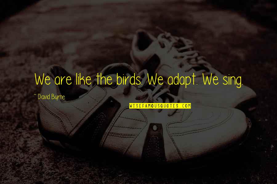Like The Bird Quotes By David Byrne: We are like the birds. We adapt. We