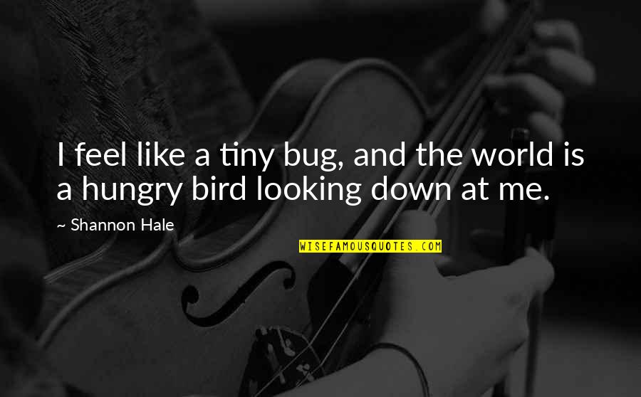 Like The Bird Quotes By Shannon Hale: I feel like a tiny bug, and the