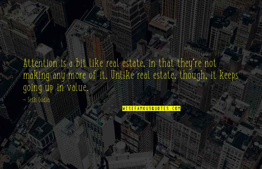 Like Unlike Quotes By Seth Godin: Attention is a bit like real estate, in