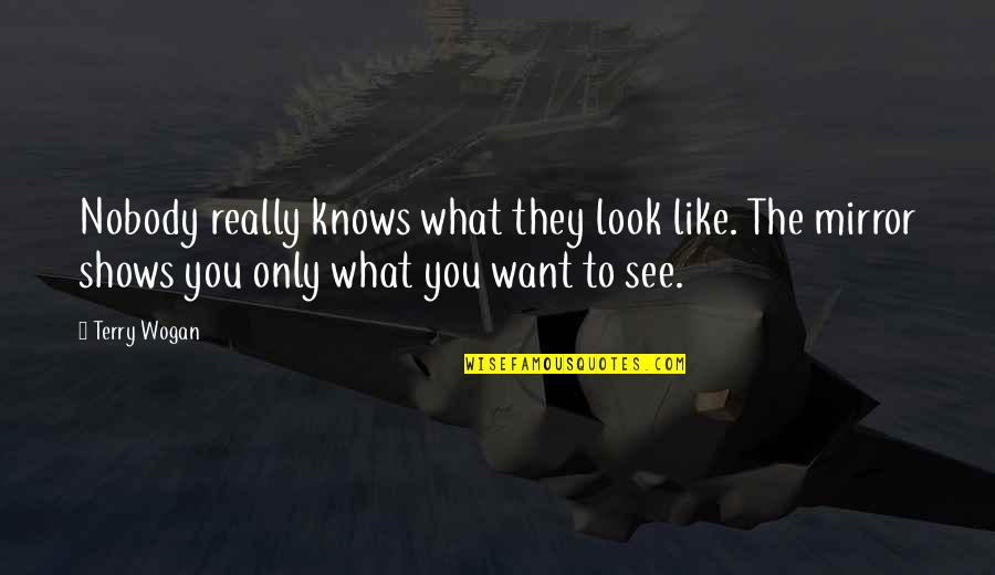 Like What You See In The Mirror Quotes By Terry Wogan: Nobody really knows what they look like. The