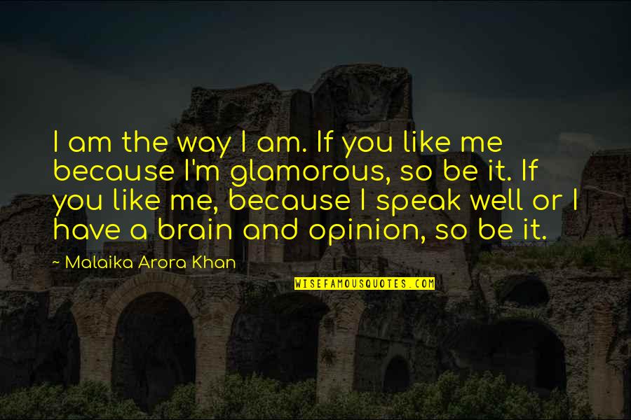 Like You Because Quotes By Malaika Arora Khan: I am the way I am. If you