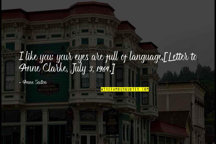 Like Your Eyes Quotes By Anne Sexton: I like you; your eyes are full of