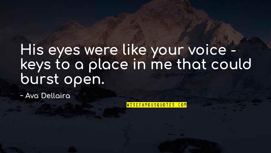 Like Your Eyes Quotes By Ava Dellaira: His eyes were like your voice - keys