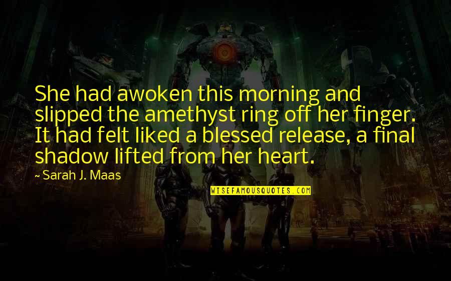 Liked The Quotes By Sarah J. Maas: She had awoken this morning and slipped the Liked The Quotes By Sarah J. Maas: She had awoken this morning and slipped the