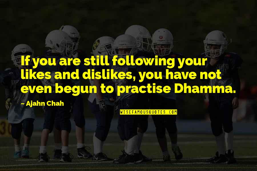Likes Dislikes Quotes By Ajahn Chah: If you are still following your likes and Likes Dislikes Quotes By Ajahn Chah: If you are still following your likes and