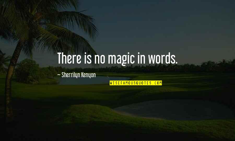 Liking Different Things Quotes By Sherrilyn Kenyon: There is no magic in words.