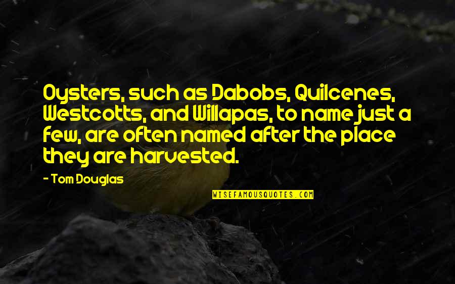 Liking Someone Who Doesn't Love You Quotes By Tom Douglas: Oysters, such as Dabobs, Quilcenes, Westcotts, and Willapas,