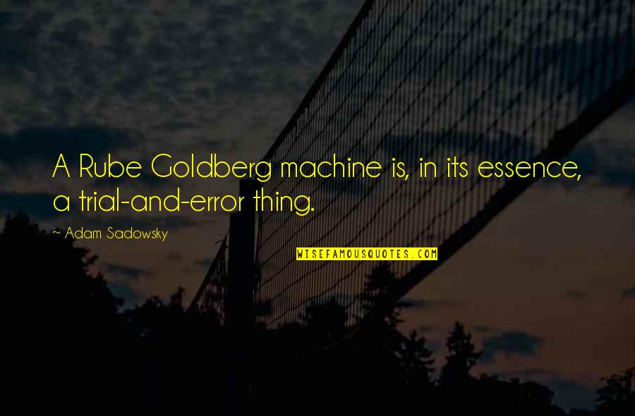 Liking Someone You Have No Chance With Quotes By Adam Sadowsky: A Rube Goldberg machine is, in its essence,