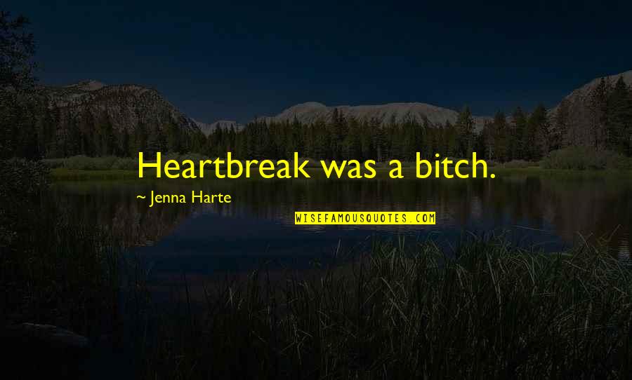 Liking The Same Gender Quotes By Jenna Harte: Heartbreak was a bitch.
