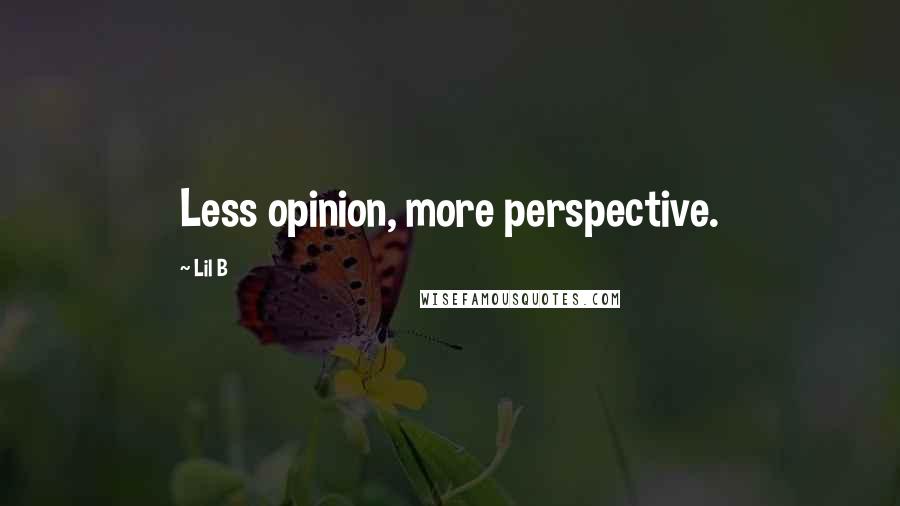 Lil B quotes: Less opinion, more perspective.