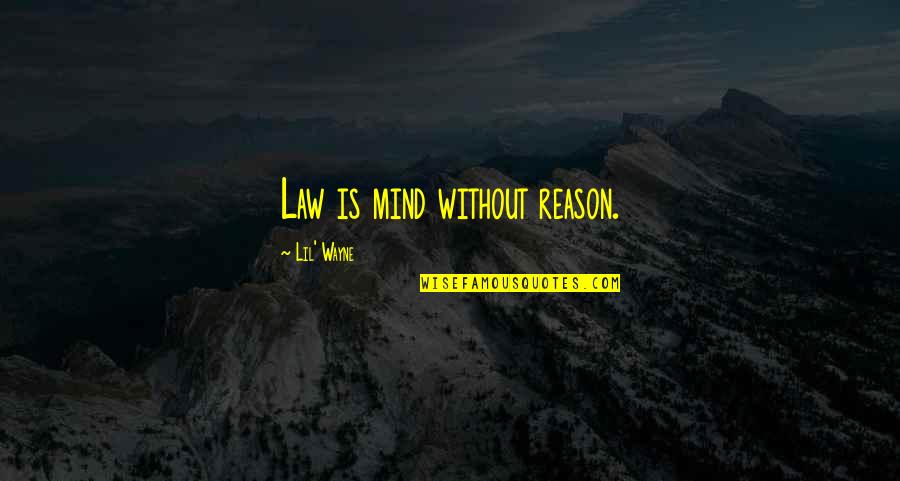 Lil B Quotes By Lil' Wayne: Law is mind without reason.