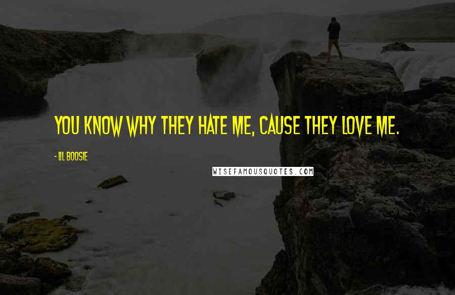 Lil Boosie quotes: You know why they hate me, cause they love me.