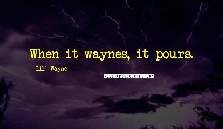 Lil' Wayne quotes: When it waynes, it pours.