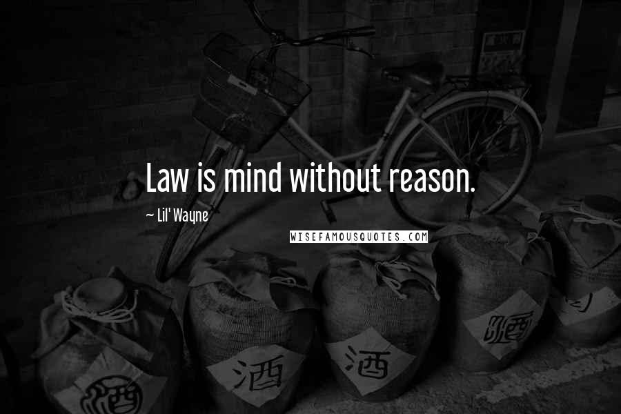 Lil' Wayne quotes: Law is mind without reason.