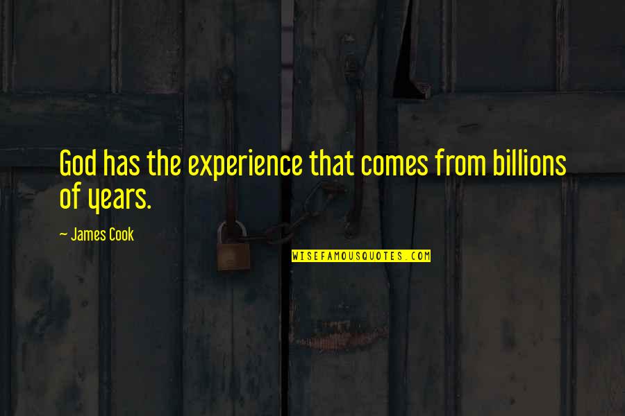 Lila Pirsig Quotes By James Cook: God has the experience that comes from billions