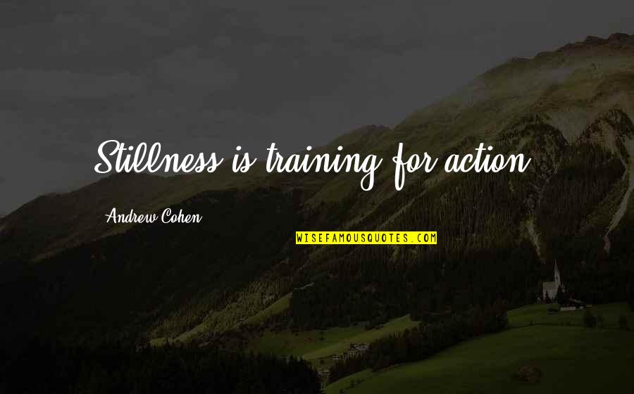 Lilanewelsh Quotes By Andrew Cohen: Stillness is training for action.
