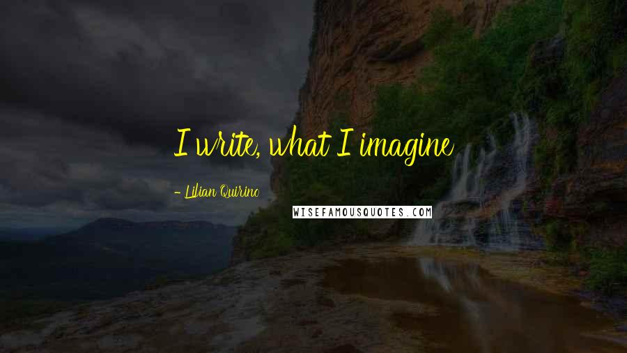 Lilian Quirino quotes: I write, what I imagine