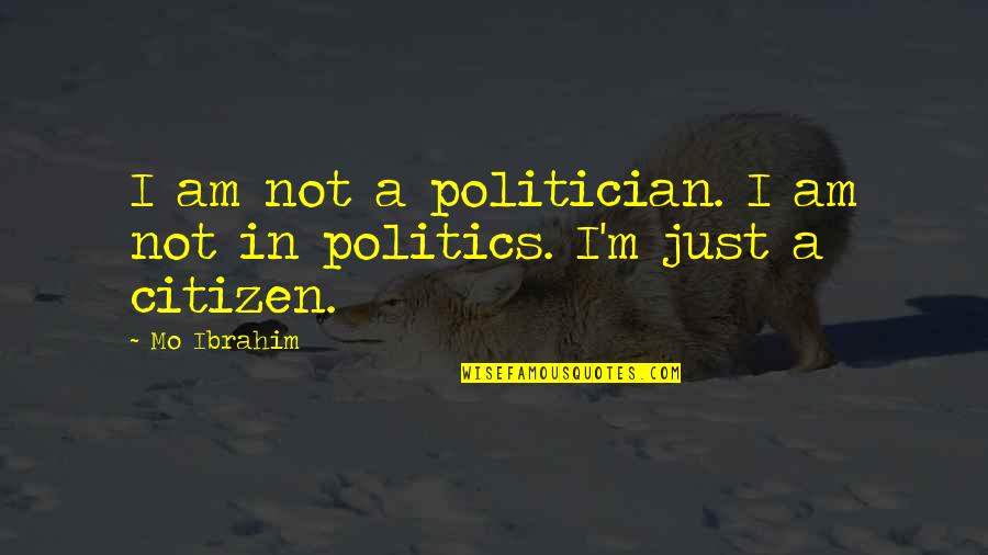 Liliths Cave Quotes By Mo Ibrahim: I am not a politician. I am not
