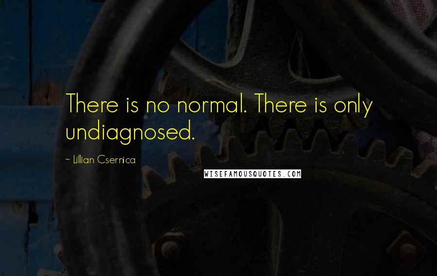 Lillian Csernica quotes: There is no normal. There is only undiagnosed.