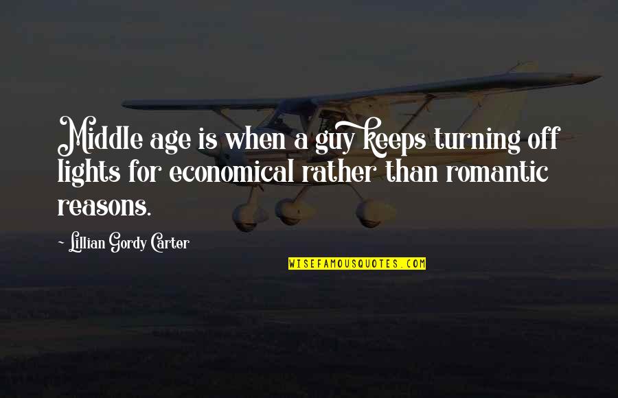 Lillian's Quotes By Lillian Gordy Carter: Middle age is when a guy keeps turning