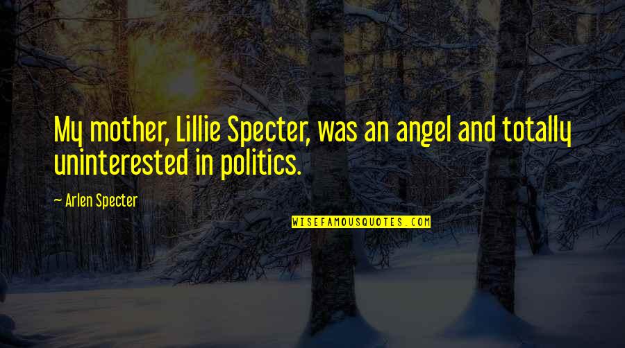 Lillie Quotes By Arlen Specter: My mother, Lillie Specter, was an angel and