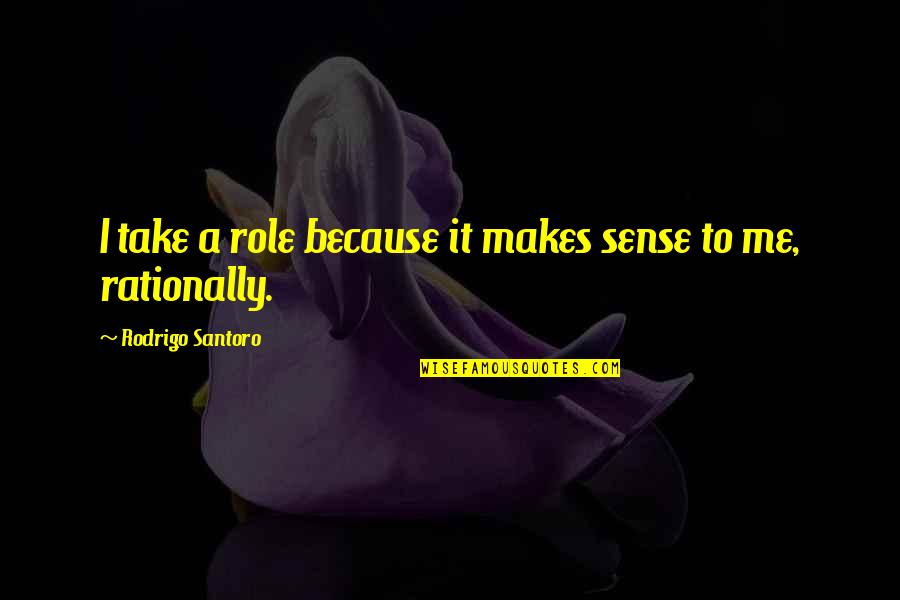 Lilly Bart Quotes By Rodrigo Santoro: I take a role because it makes sense Lilly Bart Quotes By Rodrigo Santoro: I take a role because it makes sense