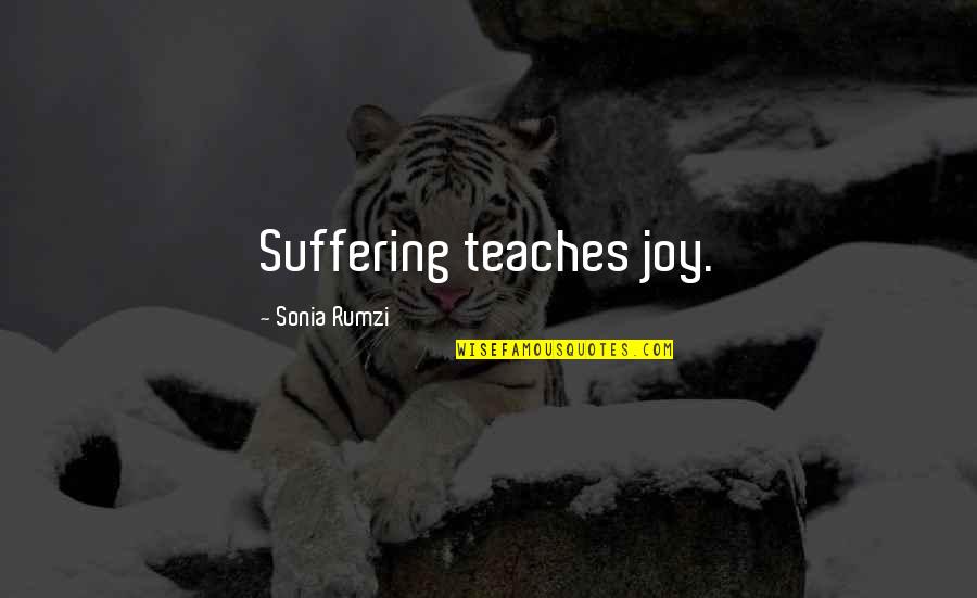 Lilly Marlene Quotes By Sonia Rumzi: Suffering teaches joy.