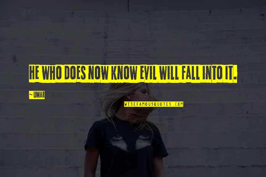 Lilted Swallow Quotes By Umar: He who does now know evil will fall