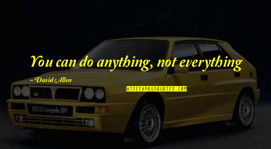 Lily Dale Quotes By David Allen: You can do anything, not everything