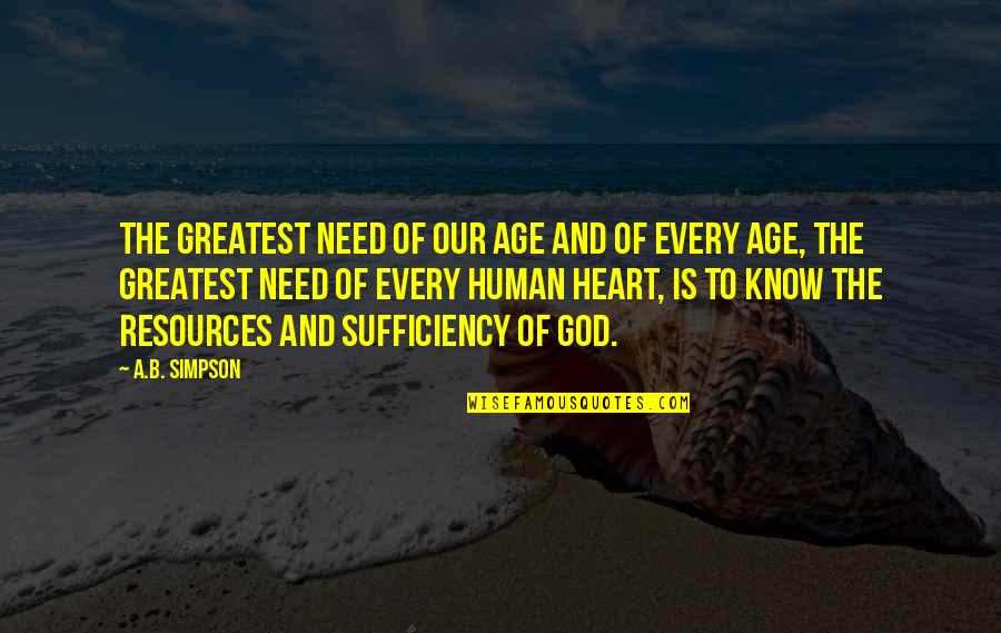 Limbers Quotes By A.B. Simpson: The greatest need of our age and of