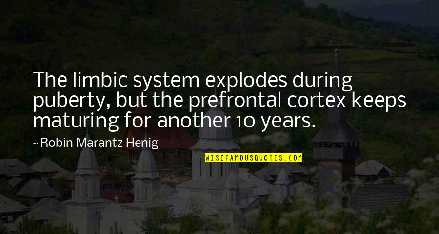 Limbic Quotes By Robin Marantz Henig: The limbic system explodes during puberty, but the Limbic Quotes By Robin Marantz Henig: The limbic system explodes during puberty, but the